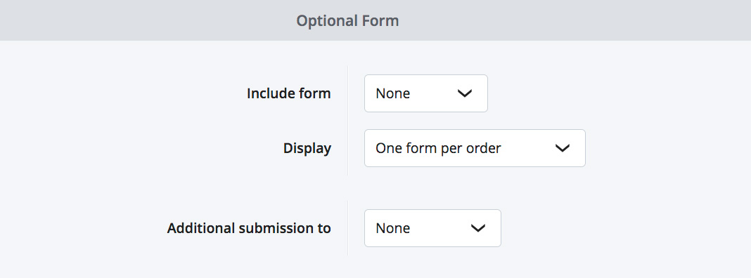 Add an optional form to the checkout process using Additions