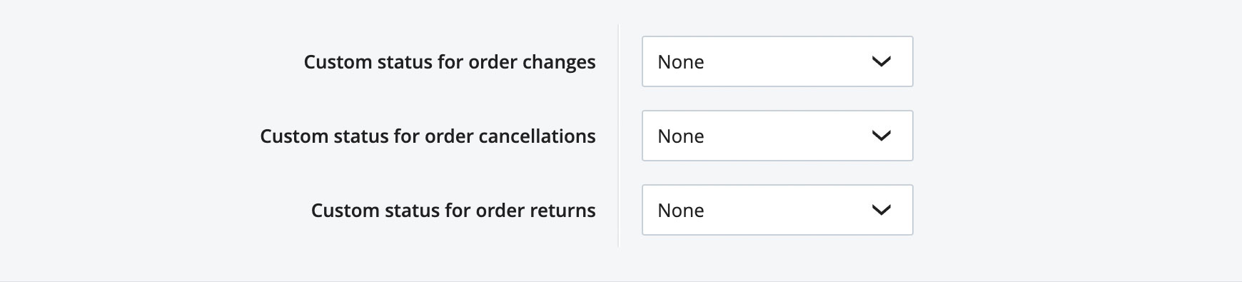 Use custom order statuses for cutomer order questions and returns requests