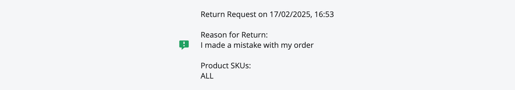 View the returns request or order question in the Order Processor