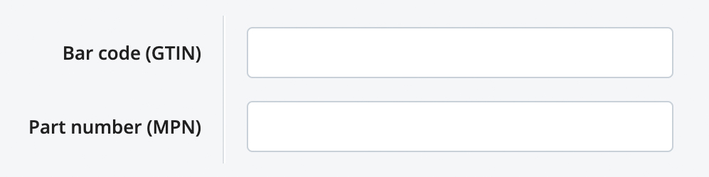 Barcode and Part Number